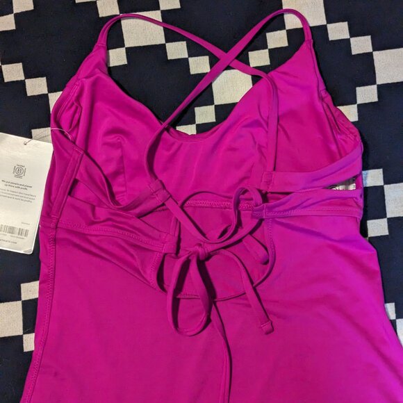 Athleta Triangle Tankini A-C // NWT // Electric Fuchsia Medium - Picture 2 of 7